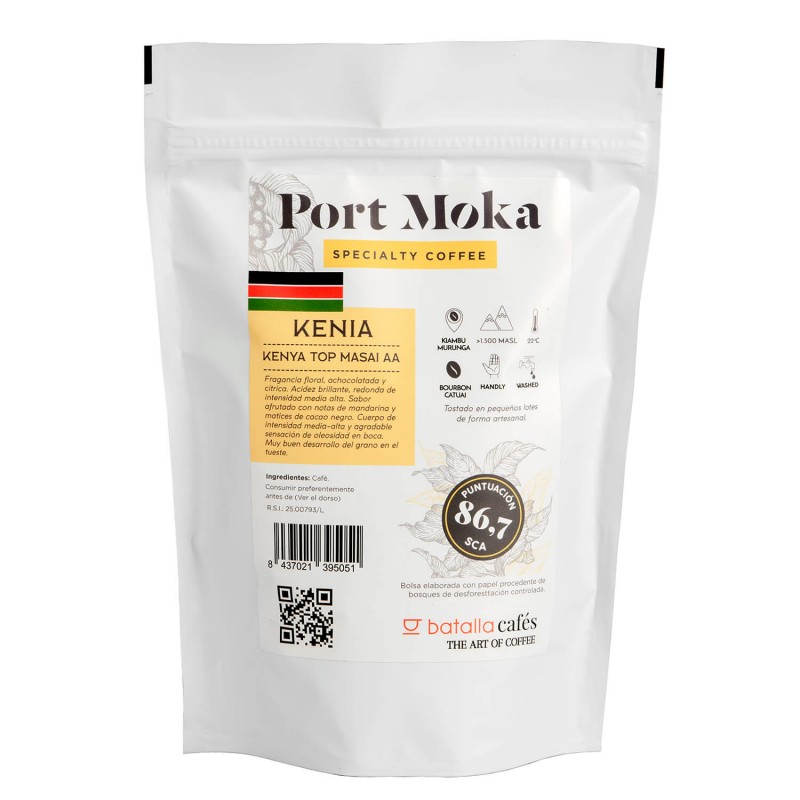 Cafè Port Moka - Cafè Kenya Top Masai AA (SCA 86.75). Cafés Batalla